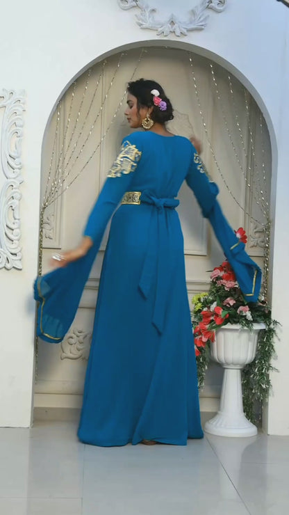 SeaGreen Islamic Moroccan Wedding Dress