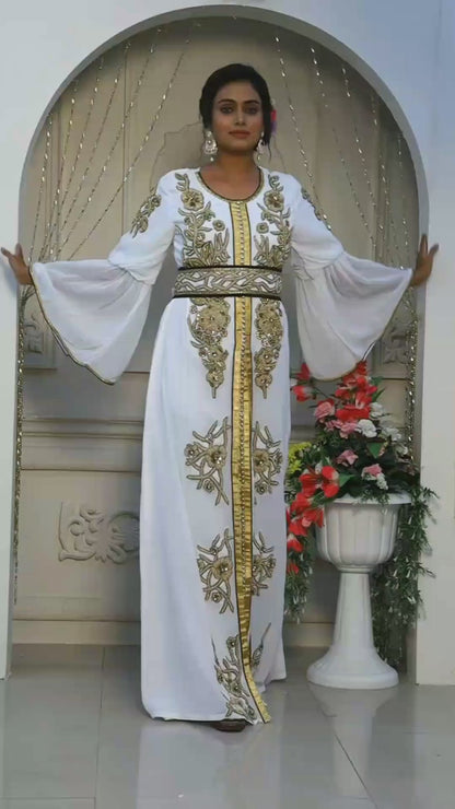 White Modest Islamic Kaftan
