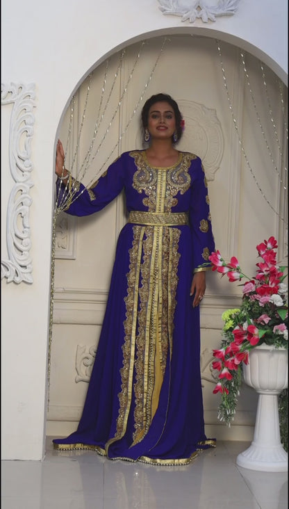 Blue Islamic Moroccan Kaftan Wedding