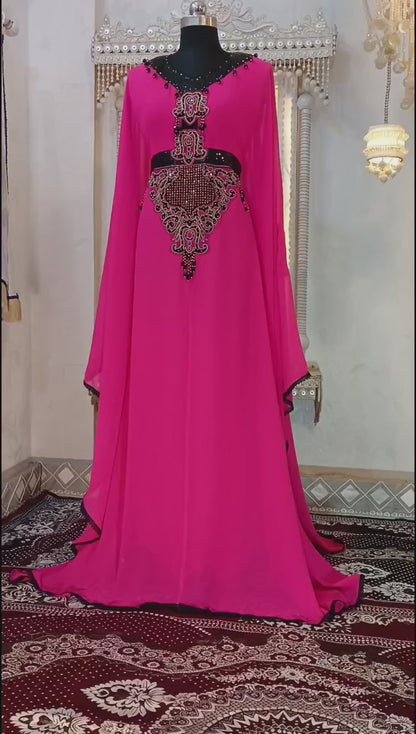 Gulal Pink Islamic Arabic Stylish Designer Caftan