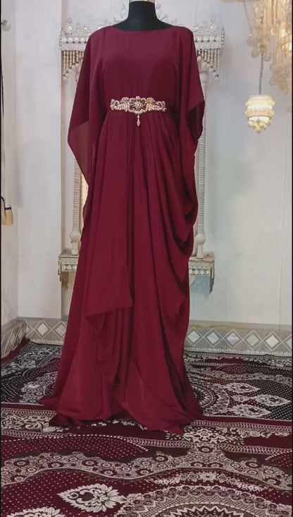 Brown Islamic Stylish Designer Takchita Kaftan