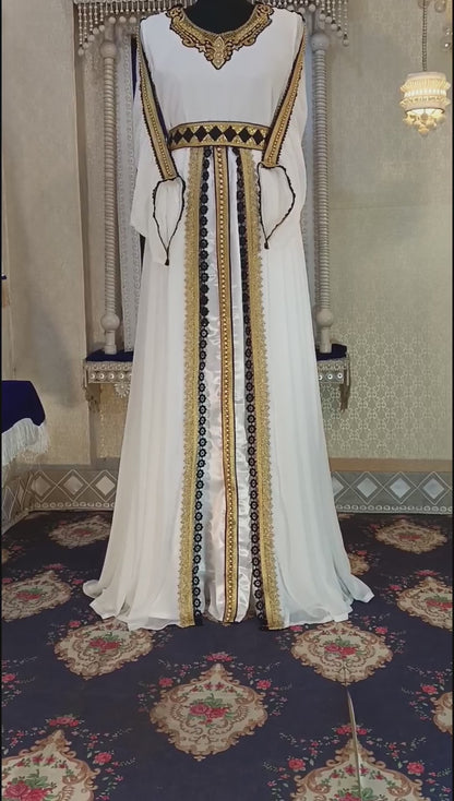 Islamic Designer Embroidery Long Sleeve Moroccan Kaftan