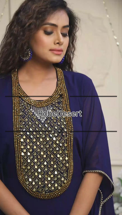 Dark Blue Islamic Kaftan