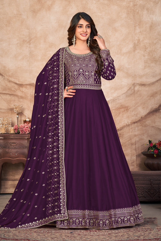 Purple Designer Anarkali Suit