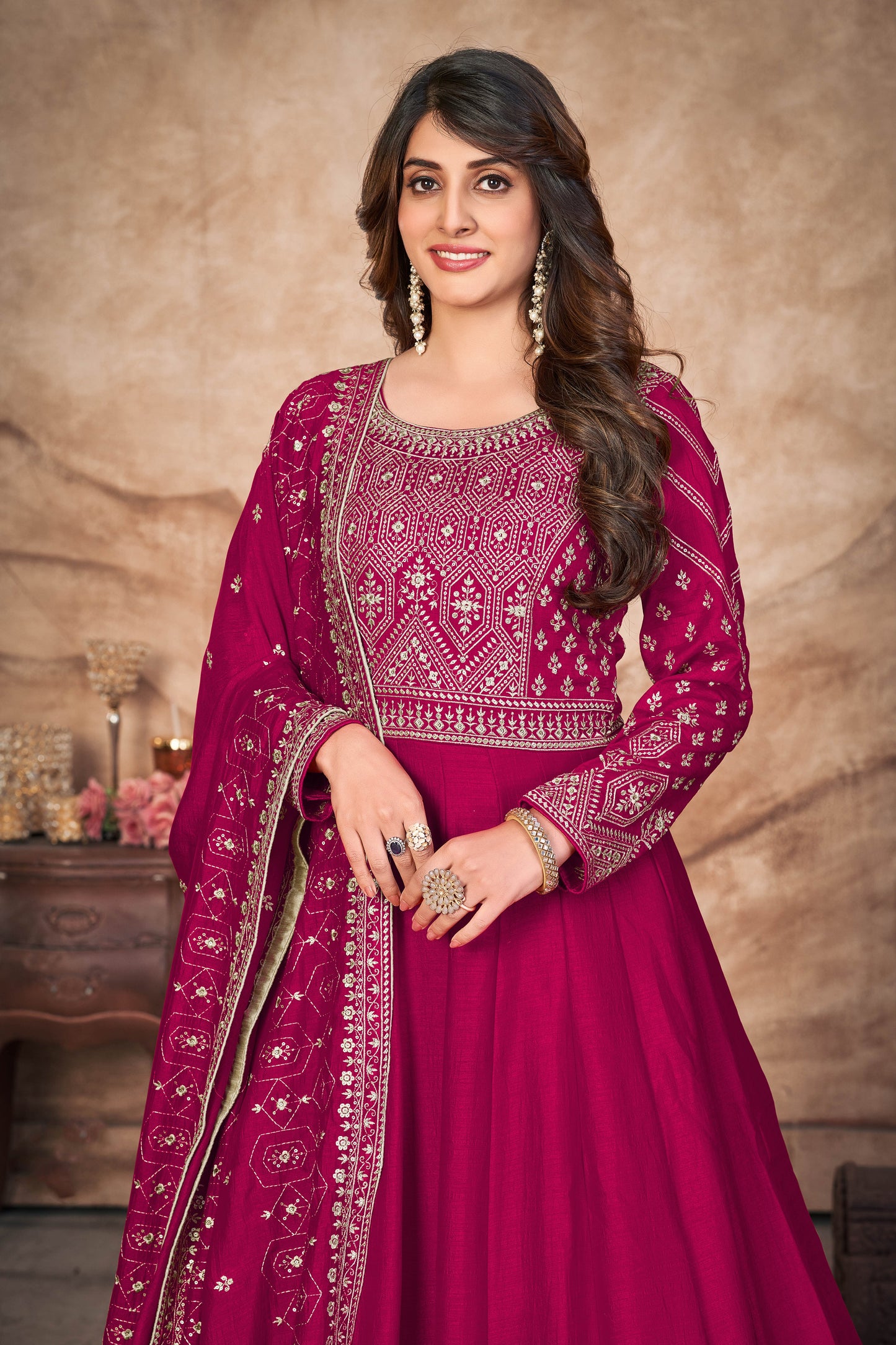 Pink Designer Anarkali Suit