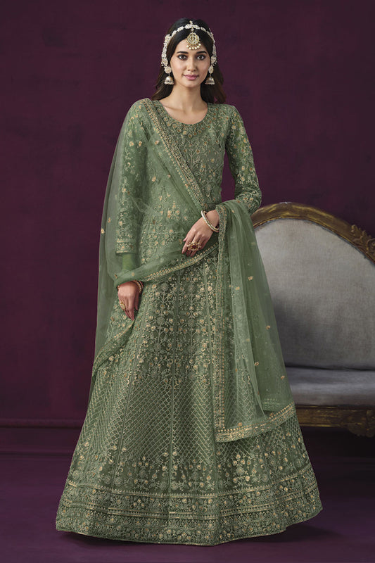 Green Anarkali Salwar Kameez