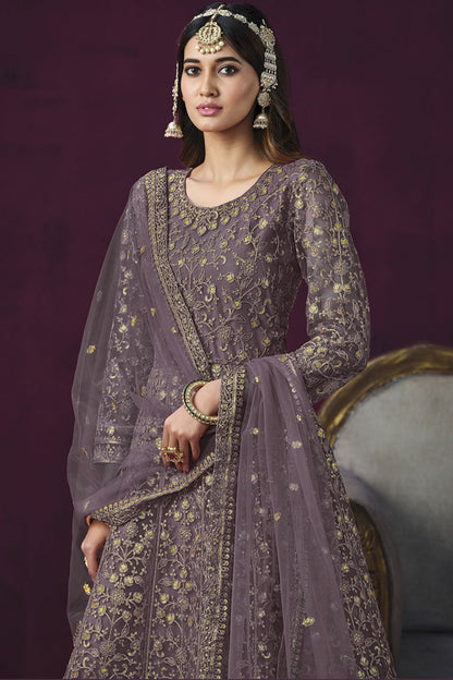 Mauve Anarkali Salwar Kameez