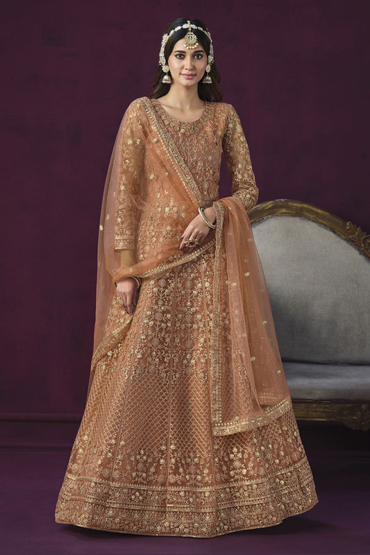 Peach Anarkali Salwar Kameez