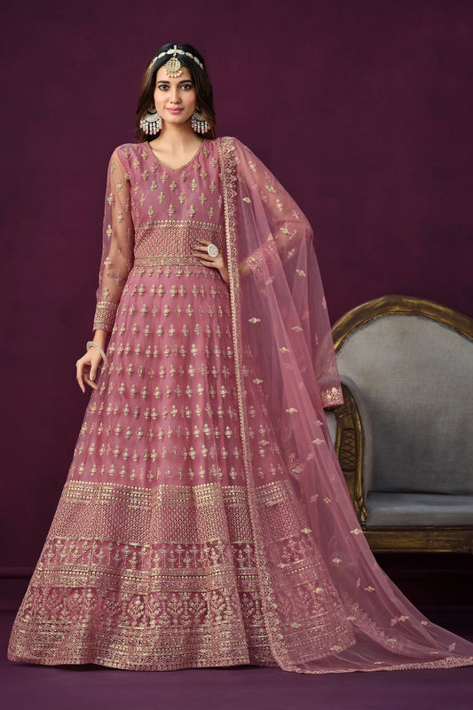 Pink Designer Embroidery Salwar Kameez Suit