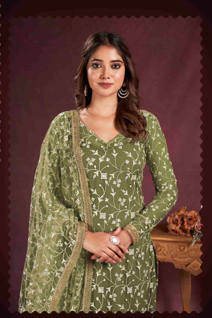 Green Georgette Designer Salwar Suit