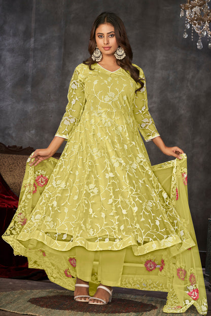 Yellow Designer Anarkali Suits