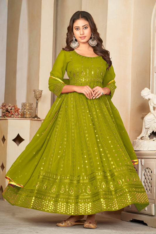 Mahendi Georgette Designer Wedding Salwar Suit