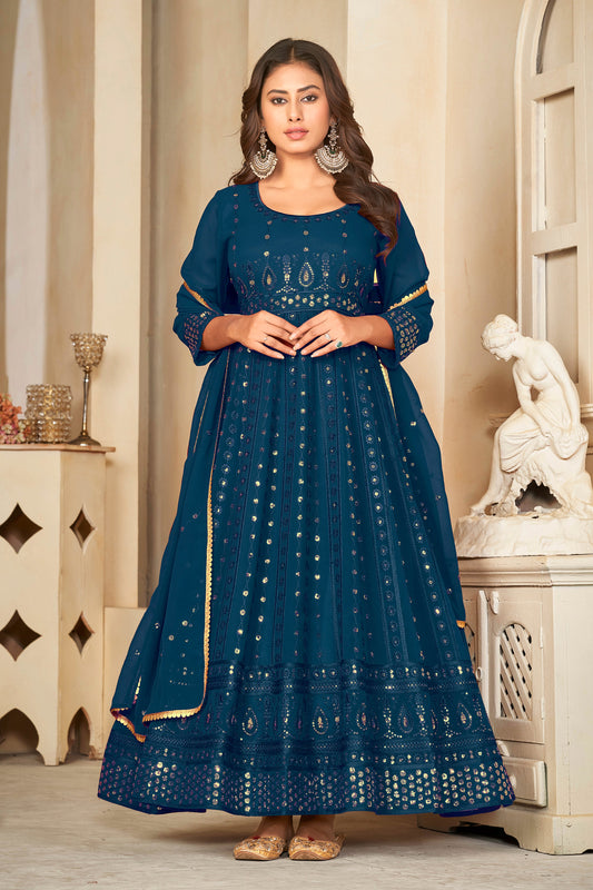 Rama Georgette Designer Wedding Salwar Suit
