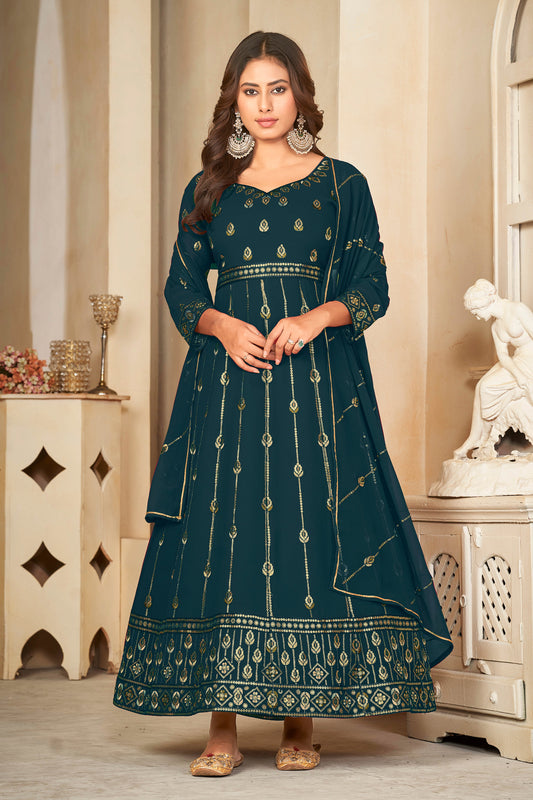 Rama Georgette Designer Wedding Salwar Suit