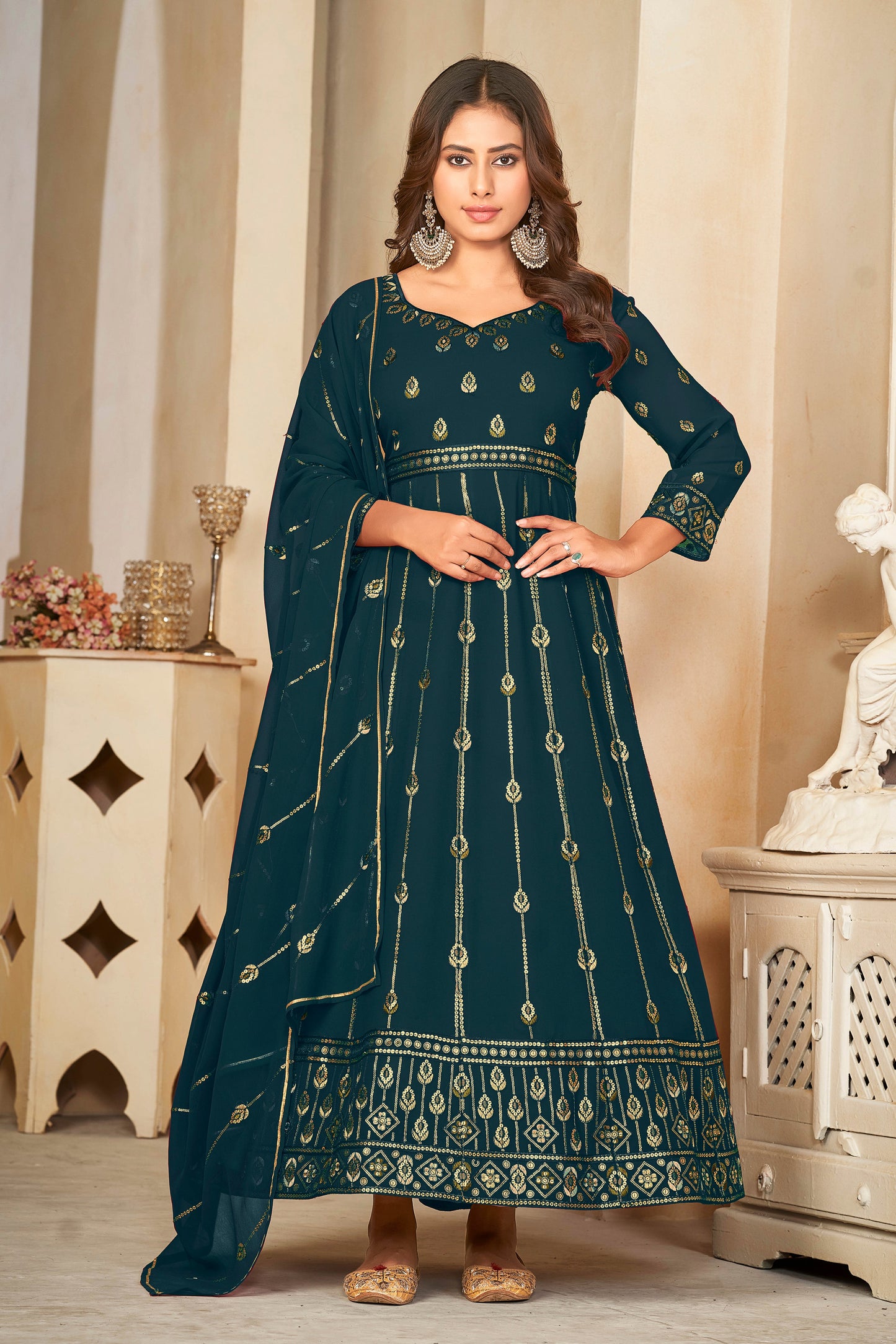 Rama Georgette Designer Wedding Salwar Suit