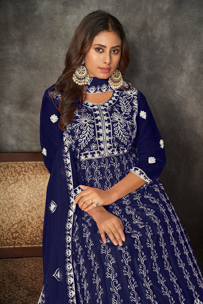 Blue Traditional Anarkali Suits