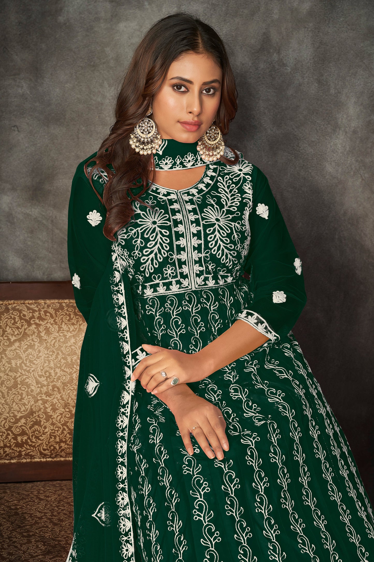Green Traditional Anarkali Suits
