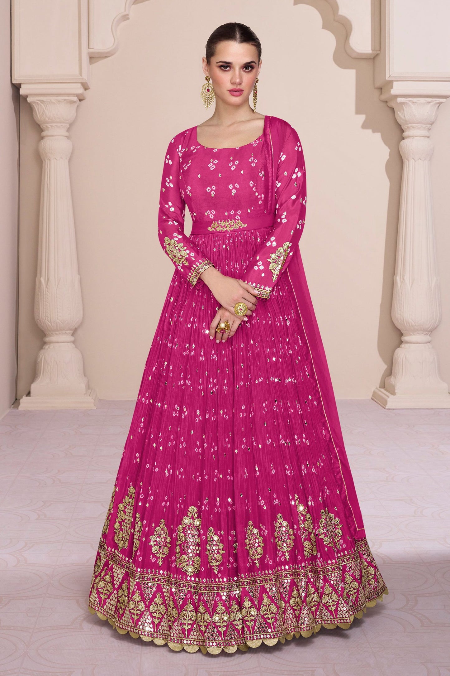 Pink Georgette Designer Wear Elementary Suit