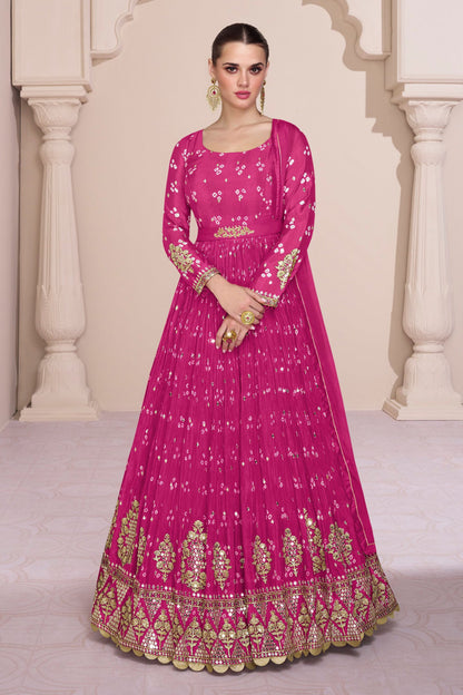 Pink Georgette Designer Wear Elementary Suit