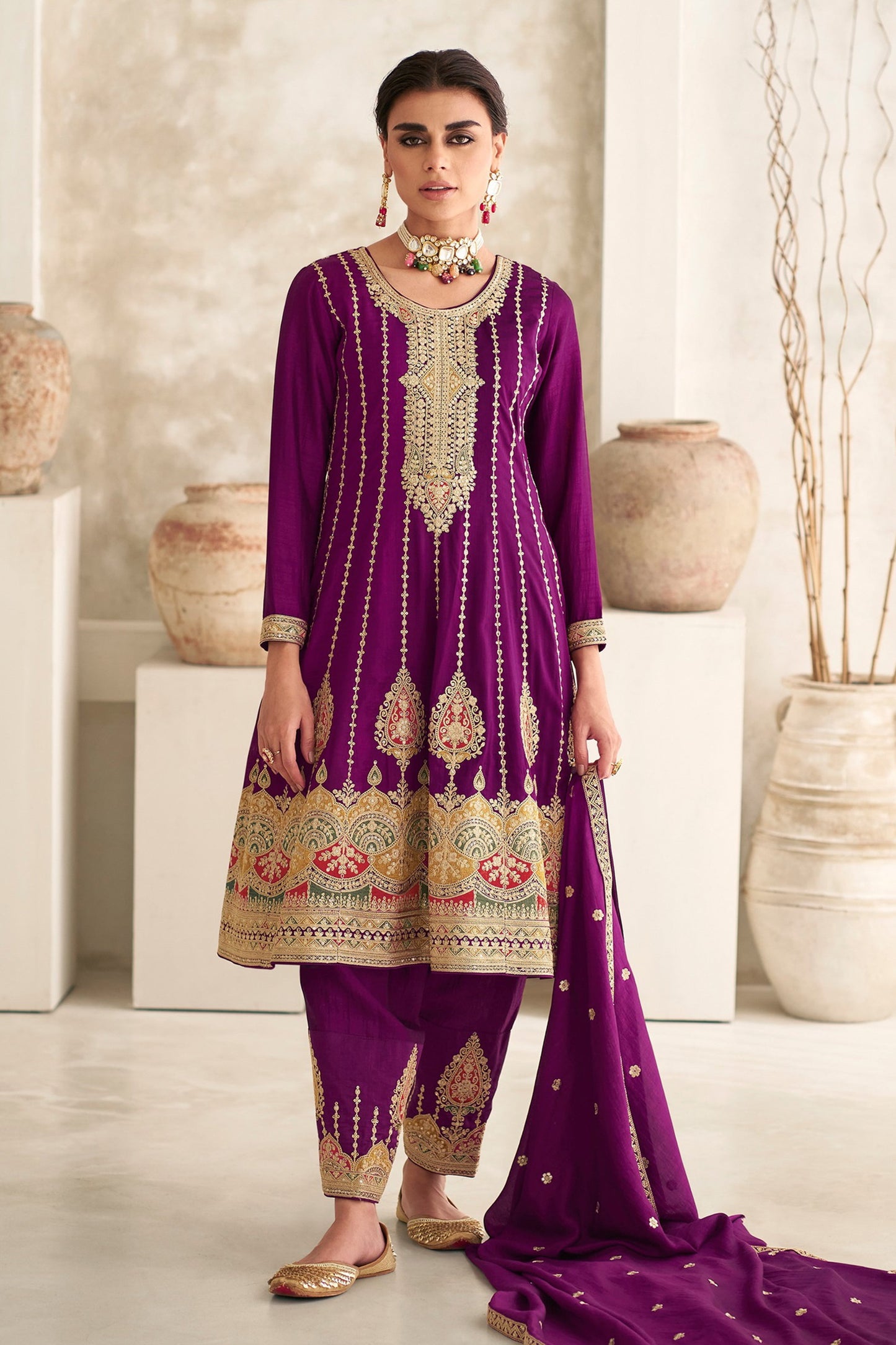 Wine Party Wear Suit