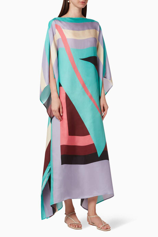 Woman Printed Soft Silk Crepe Kaftan