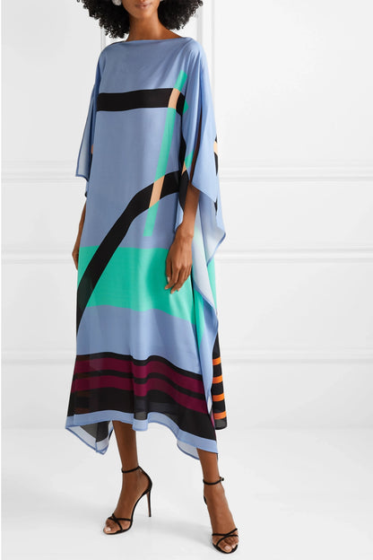 Woman Printed Soft Silk Crepe Kaftan