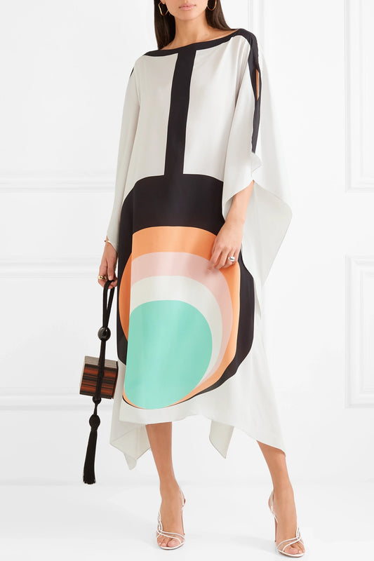 Woman Printed Soft Silk Crepe Kaftan