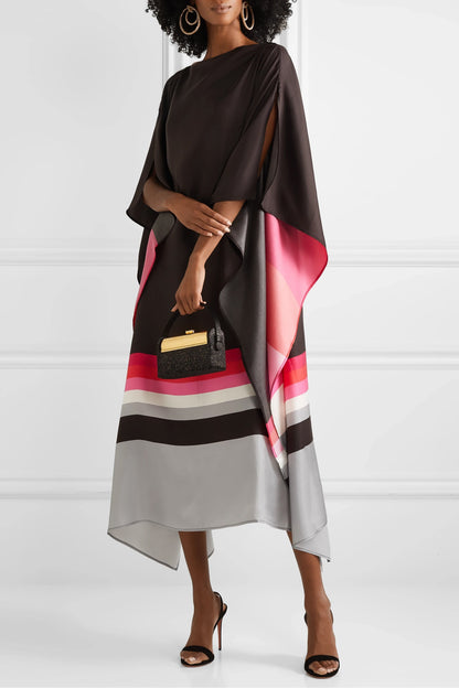 Woman Printed Soft Satin Silk Kaftan