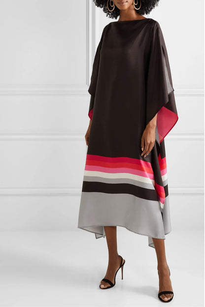 Woman Printed Soft Satin Silk Kaftan