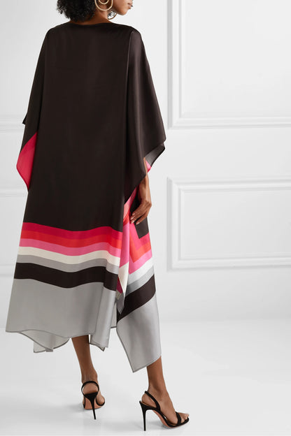 Woman Printed Soft Satin Silk Kaftan