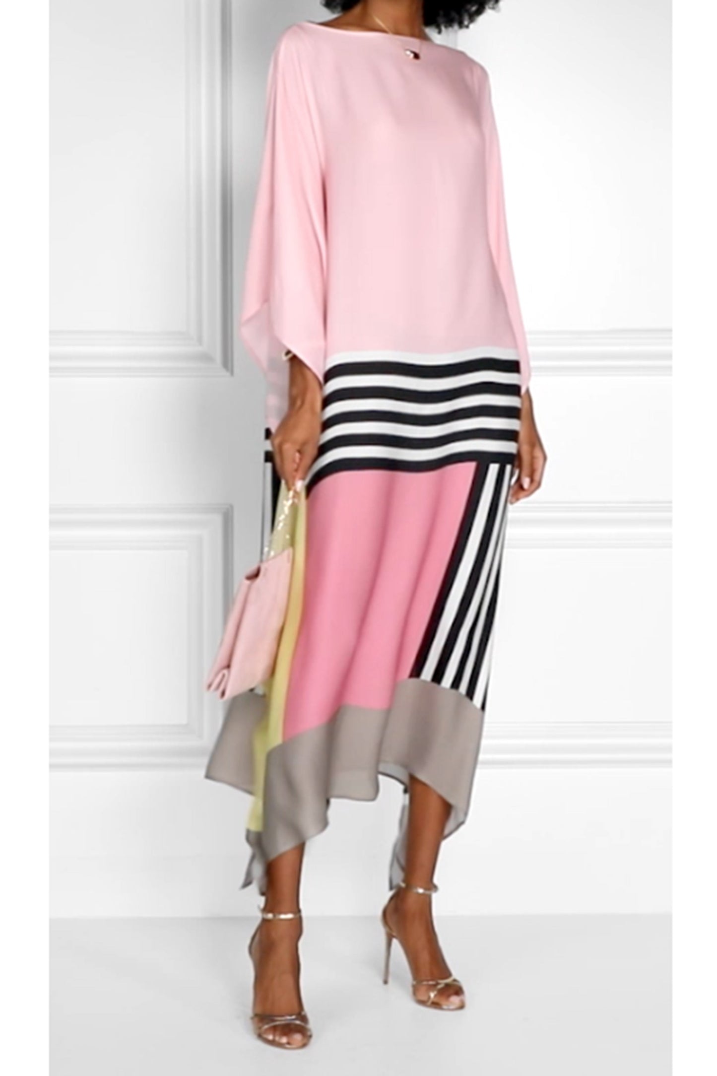 Woman Printed Soft Satin Silk Kaftan