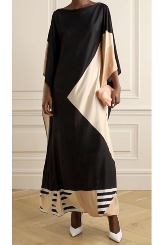 Woman Printed Soft Satin Silk Kaftan
