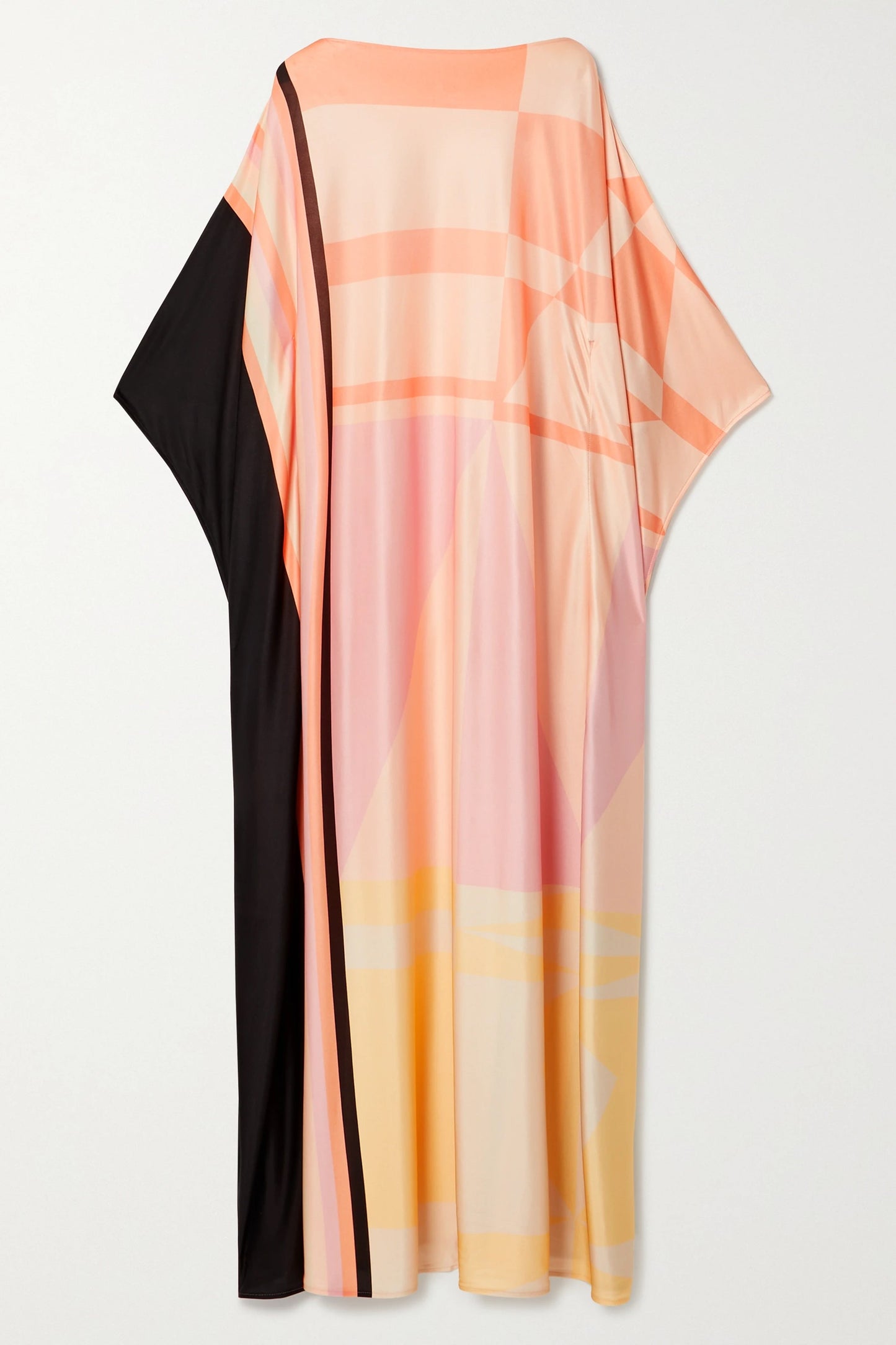 Woman Printed Soft Satin Silk Kaftan