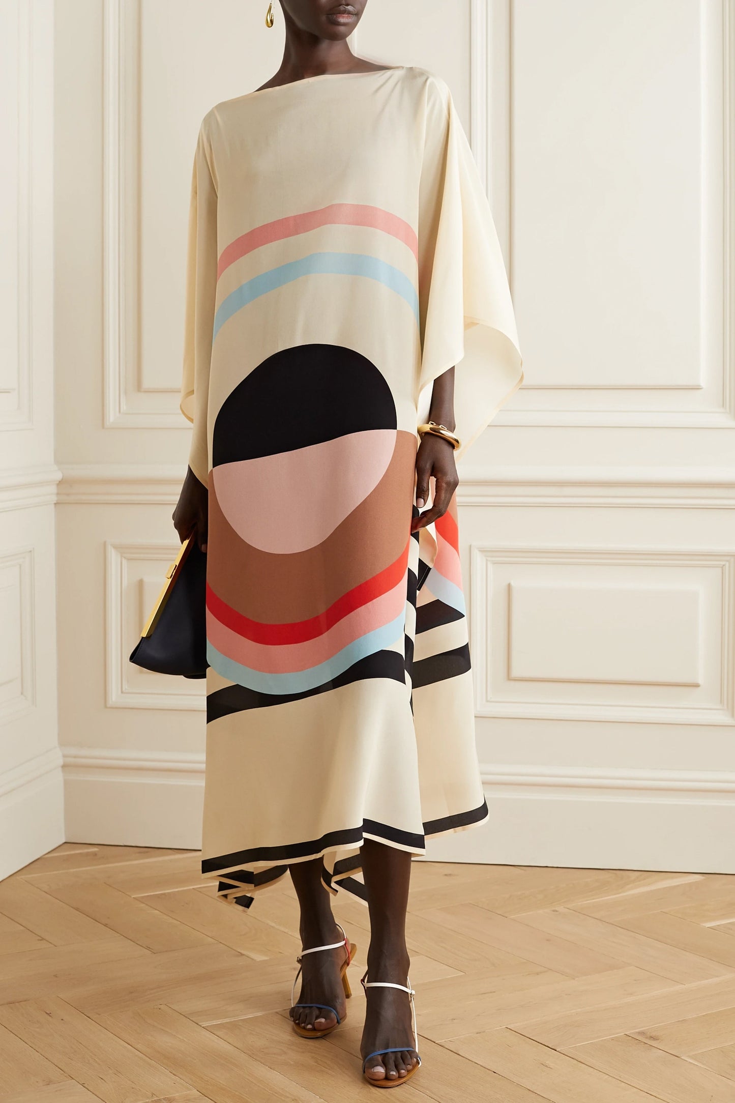 Woman Printed Soft Silk Crepe Kaftan