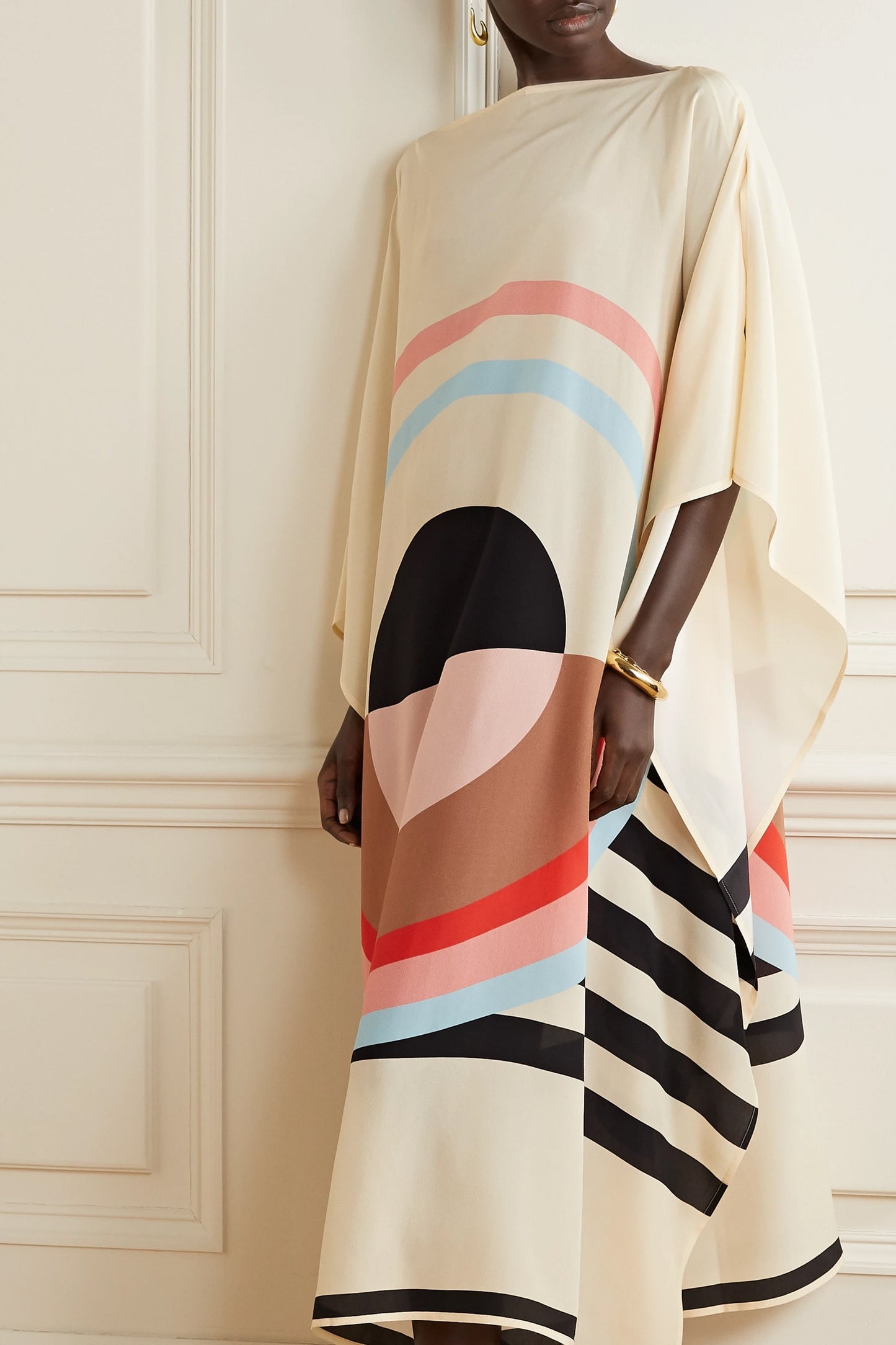 Woman Printed Soft Silk Crepe Kaftan