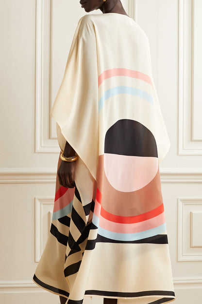 Woman Printed Soft Silk Crepe Kaftan