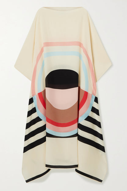 Woman Printed Soft Silk Crepe Kaftan