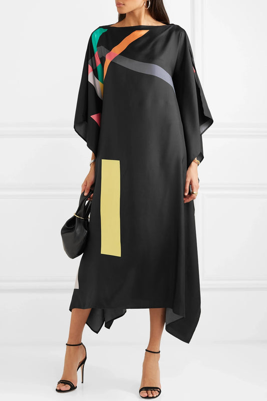 Woman Printed Soft Silk Crepe Kaftan