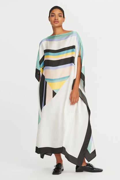 Woman Printed Soft Silk Crepe Kaftan