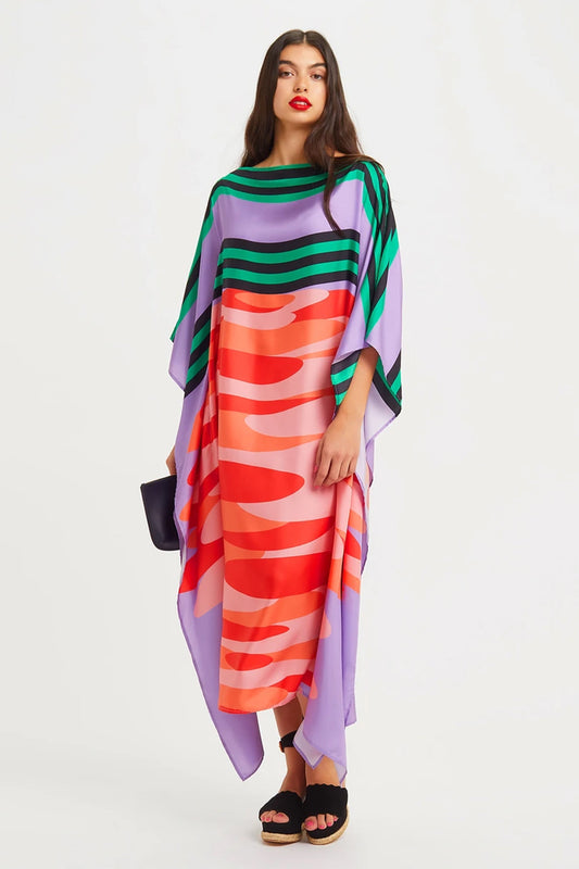 Woman Printed Soft Silk Crepe Kaftan