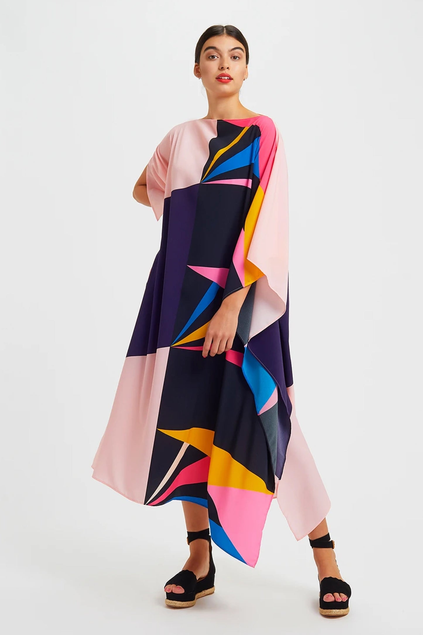 Woman Printed Soft Silk Crepe Kaftan