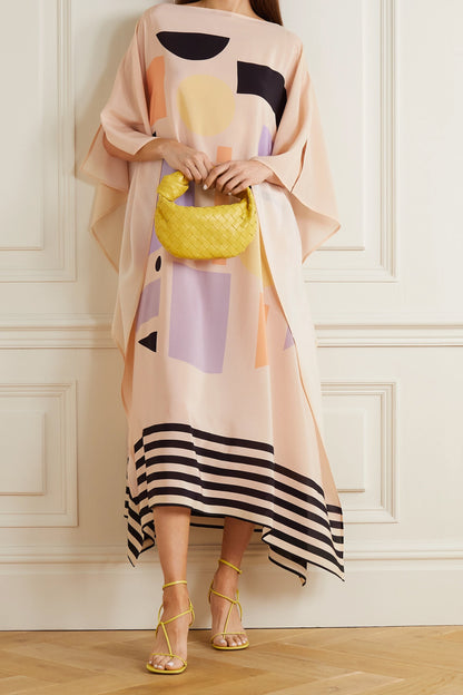 Woman Printed Soft Silk Crepe Kaftan