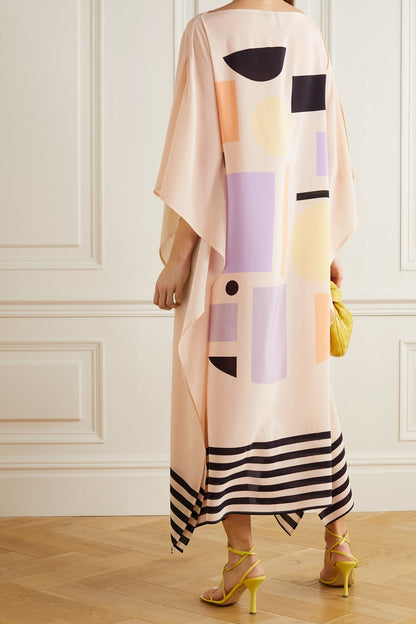 Woman Printed Soft Silk Crepe Kaftan