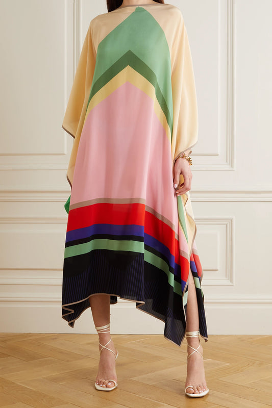 Woman Printed Soft Silk Crepe Kaftan