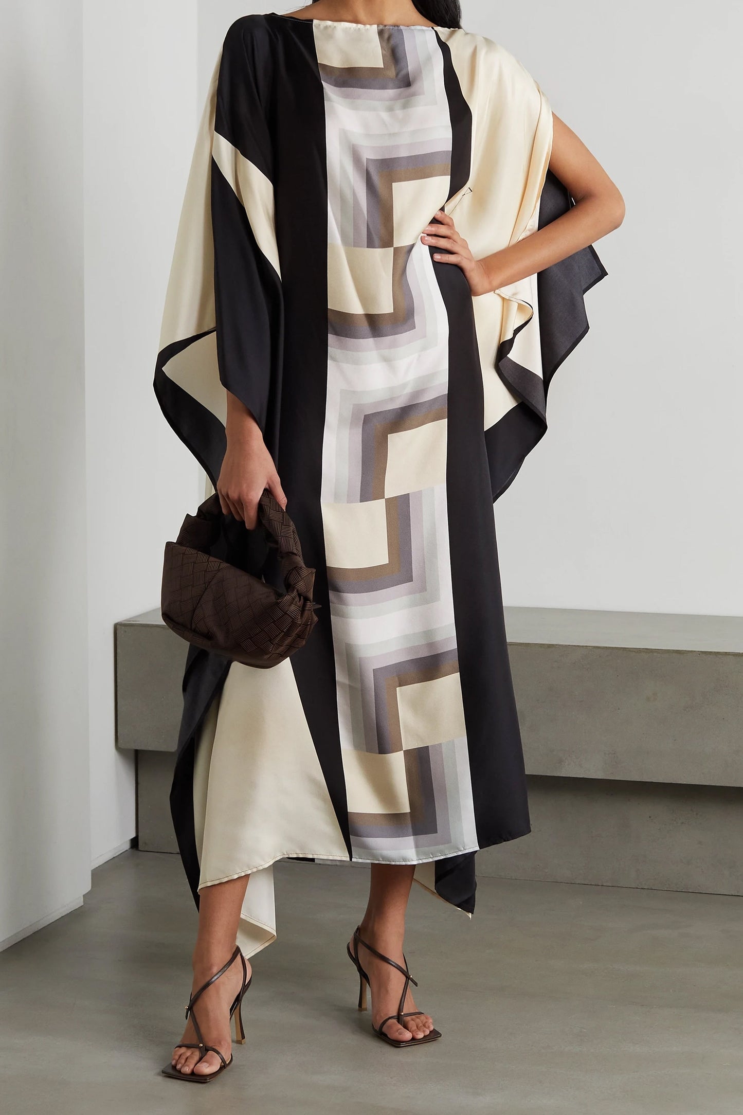 Woman Printed Soft Silk Crepe Kaftan