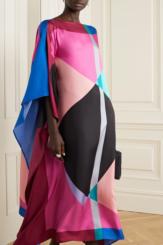 Woman Printed Soft Silk Crepe Kaftan