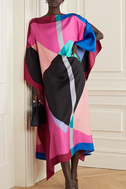 Woman Printed Soft Silk Crepe Kaftan