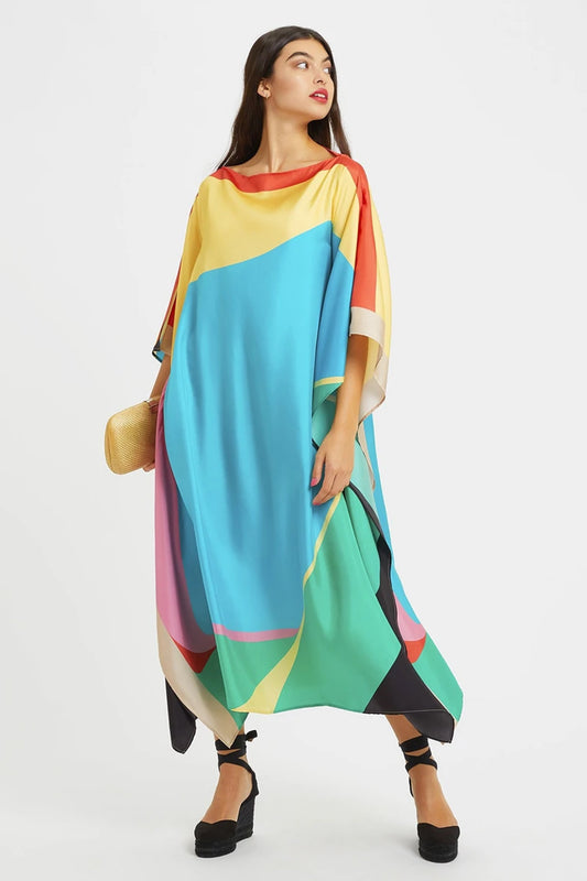 Woman Printed Soft Silk Crepe Kaftan