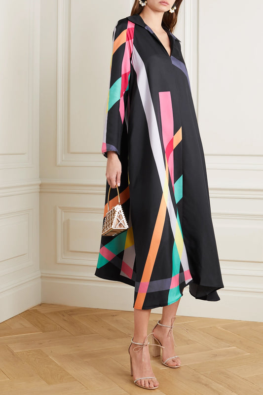 Woman Printed Soft Silk Crepe Kaftan