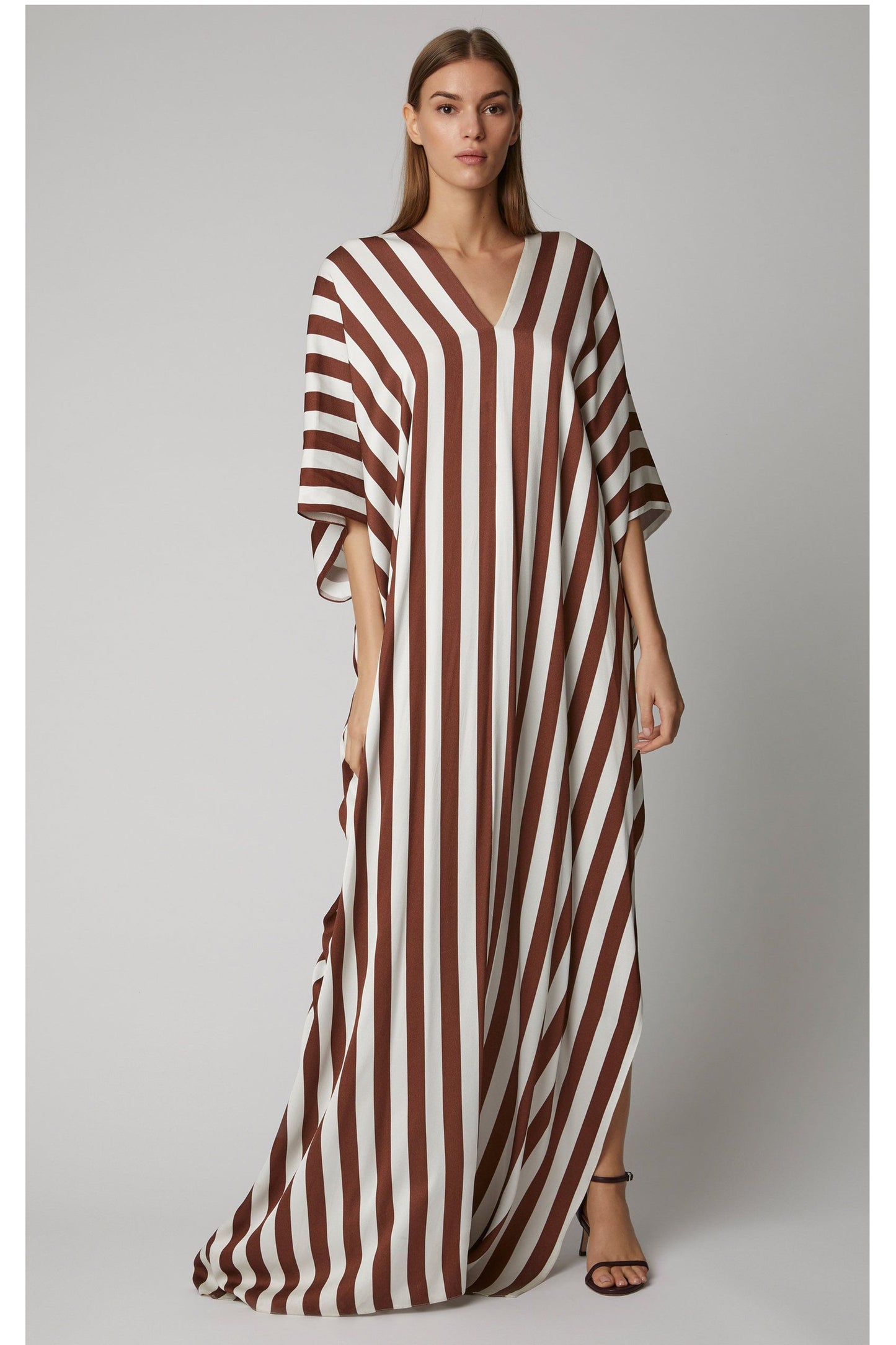 Woman Printed Soft Satin Silk Kaftan